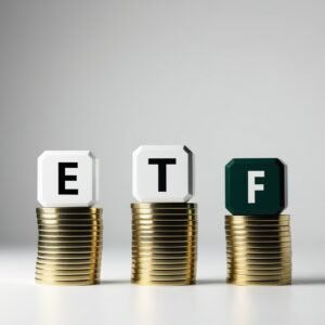 Pilhas de moedas e ETF